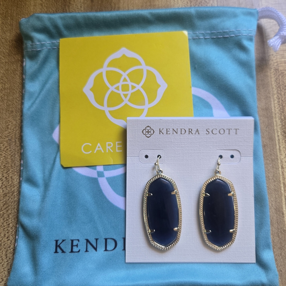 Kendra Scott Gold and Blue Earrings